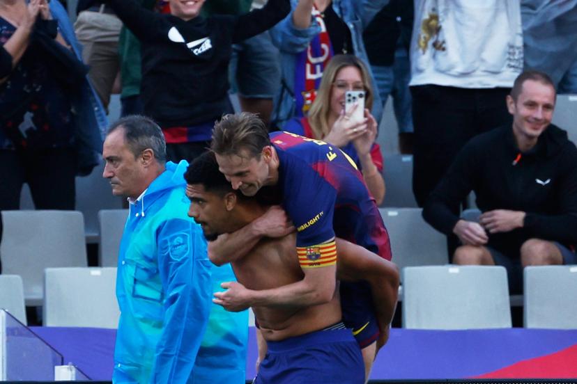 image illustrant la victoire de Barcelone contre Girone avec Araujo et Frenkie de jong