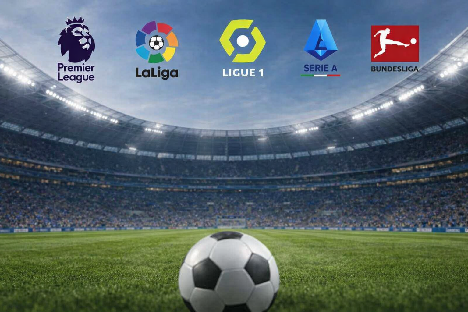 Résumé des championnats européens 2026 avec Premier League Liga Ligue 1 Serie A Bundesliga