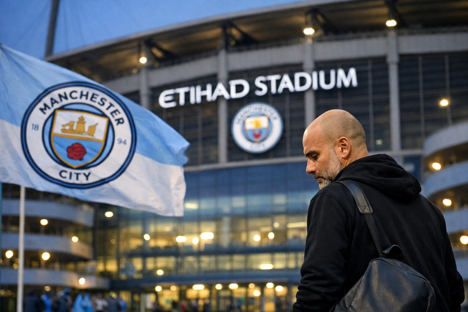 Pep Guardiola quittant Manchester City